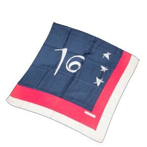 Geoffrey Beene Pink Blue Square Silk Scarf 26"